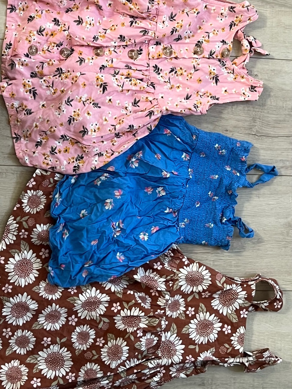 Assorted Floral Summer Dresses and Tops - Pink, Blue, Brown
